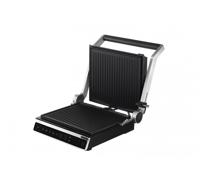 Гриль ARDESTO прижимной 2000Вт, темп. режимов-6, съёмные пластины, раскрытие на 180°, металл, серебристый