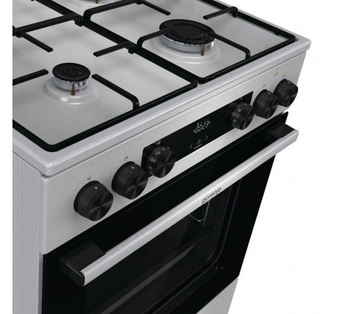 Плита Gorenje комби, 71л, 60x60см, дисплей, эмалированные реш, программатор IconLed,нерж