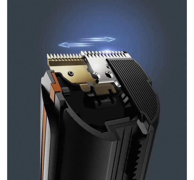 Машинка для стрижки Rowenta Sport Collection, акум., роторный мотор, насадок-2, кейс, сталь, черно-оранжевый