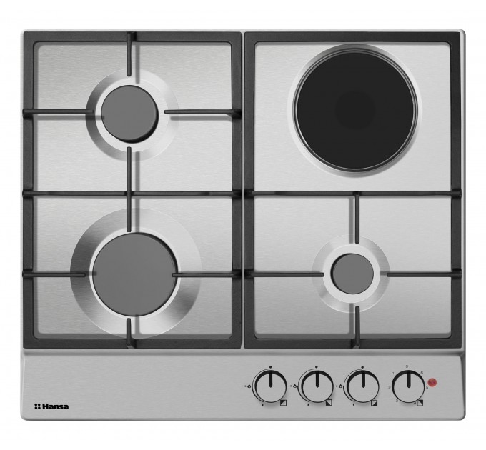 Варочная поверхность Hansa комбинированная (3 газ + 1 электро), 59см, чугун, нерж