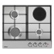 Варочная поверхность Hansa комбинированная (3 газ + 1 электро), 59см, чугун, нерж