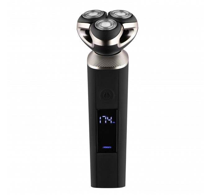 Бритва електр. ARDESTO SHRR-B8WDR роторная, 8Вт, бритв.головок-3, Li-Ion, сух.+влажн., черный