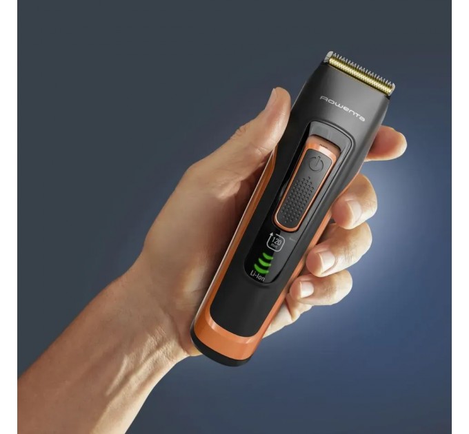 Машинка для стрижки Rowenta Sport Collection, акум., роторный мотор, насадок-2, кейс, сталь, черно-оранжевый