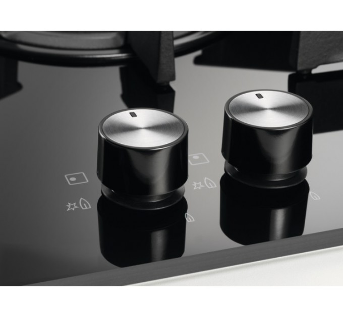 Варочная поверхность Electrolux газ на стекле, 60см, чугун, черный