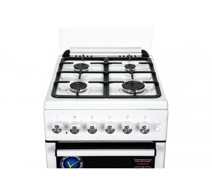 Плита ARDESTO комби, 52л, 50x60см, конвекция, чугун, подсветка, форсунки LPG (подключение газового баллона), белый