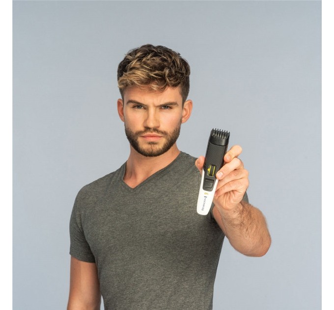 Тример Remington Style Series, для бороди і вусів, акум., роторний мотор, сталь, чорно-білий