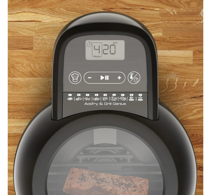 Мультипечь Tefal ActiFry & Grill Genius, 1500Вт, чаша-4л, сенсорне управл., пластик, подкл. к смартфону, черно-золотой