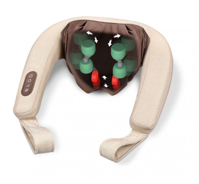Масажер Beurer для шиї, від мережі, 2 режими, підігрів, бежевий