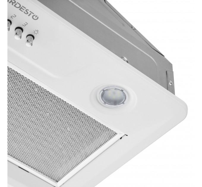 Вытяжка ARDESTO встраиваемая, 52см, 700м3ч, метал, 2х1Вт LED, кнопочное, белый