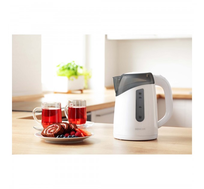 Електрочайник Sencor 1.7л, Strix, пластик, білий