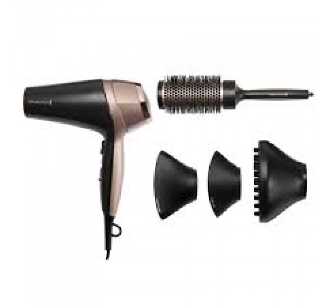 Фен Remington Curl&Straight Confidence, 2200Вт, режимов-3, дифузор,расческа,иониз-я, хол. обдув, черно-беж