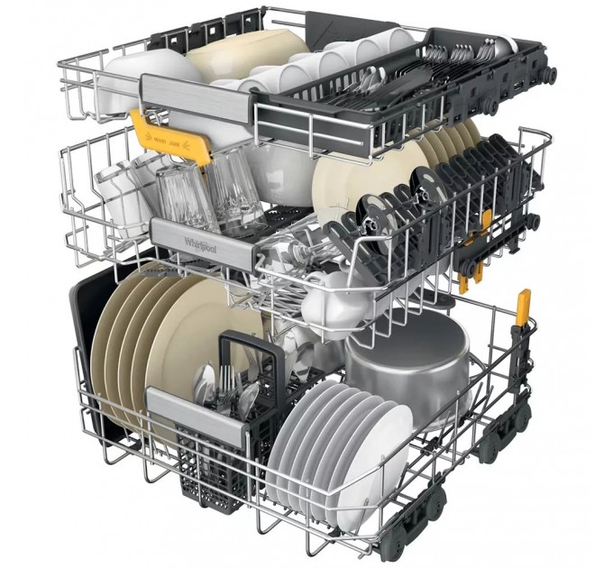 Посудомийна машина Whirlpool вбудована, 14компл., A+++, 60см, дисплей, 3й кошик, білий