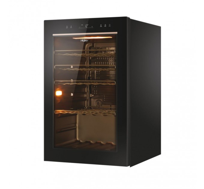 Холодильник Haier для вина, 82x49.7х58, холод.отд.-118л, зон - 1, бут-49, ST, дисплей, черный