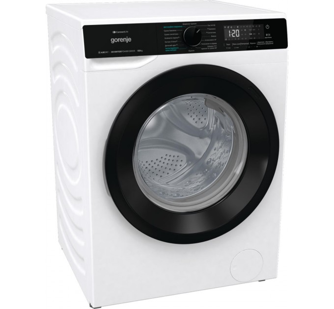 Прально-сушильна машина Gorenje фронтальна, 8(5)кг, 1400, A+, 51см, дисплей, інвертор, Wi-Fi, білий