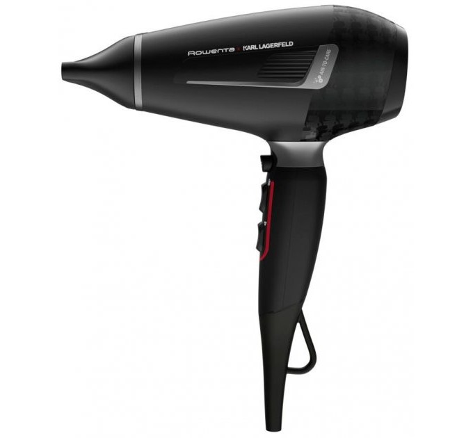 Фен Rowenta x Karl Lagerfeld K/Pro Stylist, 2200Вт, 3 режими, іоніз-я, дифузор, 2 концентратора, хол. обдув, чорний