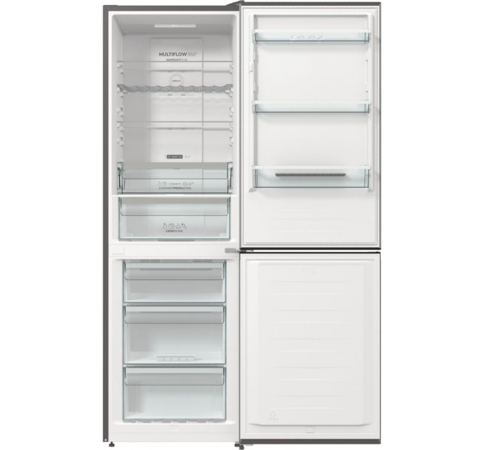 Холодильник с нижн. мороз. камерой Gorenje, 185х60х60см, 2 дв., 203(99)л, А++, Total NF, Зона св-ти, Внешн.диспл, нерж