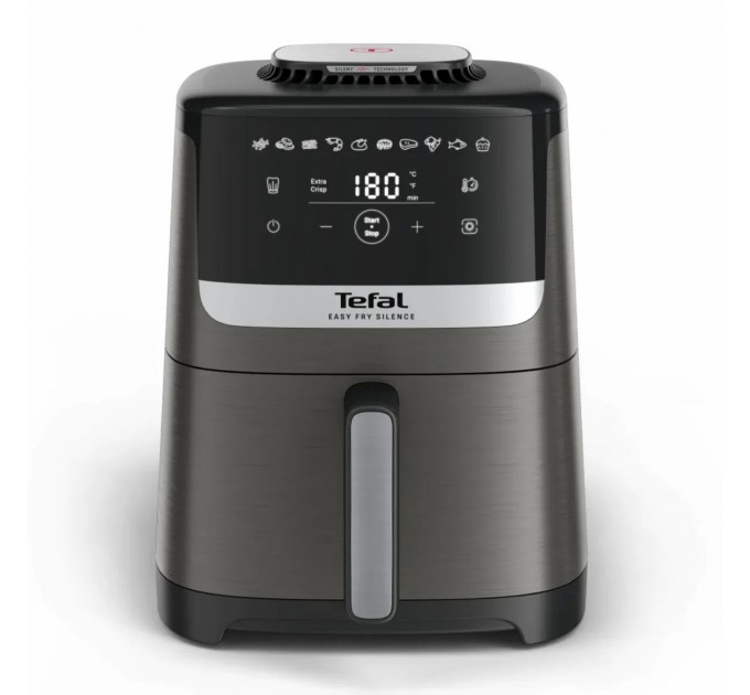 Мультипіч Tefal Easy Fry Silence, 1670Вт, чаша-5л, сенсорне керув., 10 програм, пластик, темно сірий-чорний