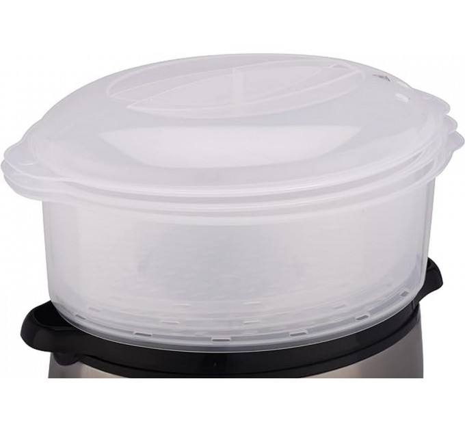 Пароварка Russell Hobbs Cook&Home 800Вт, чаша-3/3/3л, резервуар для воды -1л, механическое управл., 3 яруса, металл/пластик, черный