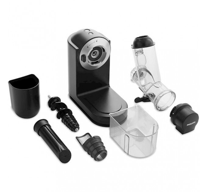 Соковыжималка Philips Viva Collection шнековая 150Вт, чаша-1л, жмых-0.75л, пластик, черный