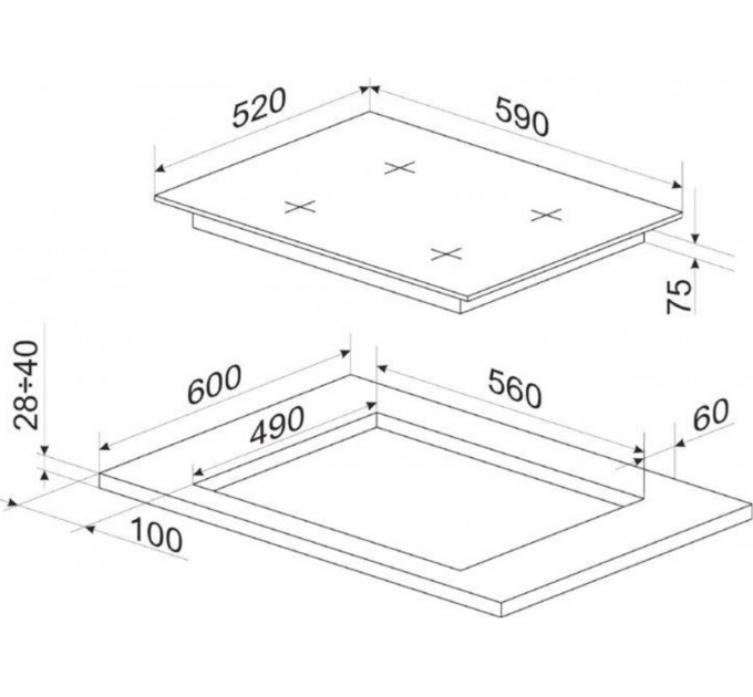 Варочная поверхность Hansa комбинированная (3 газ + 1 электро), 59см, чугун, нерж