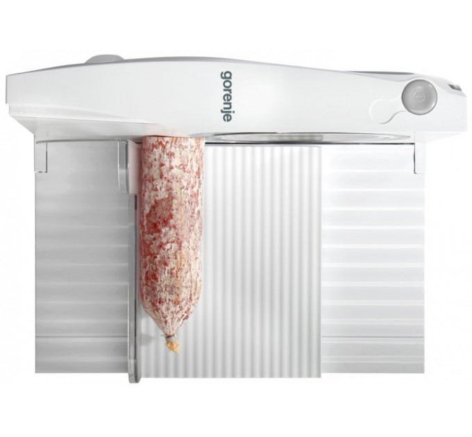 Ломтерезка Gorenje, 100Вт, лезвие-нерж.сталь, диаметр ножа-170мм, корпус-пластик, белый