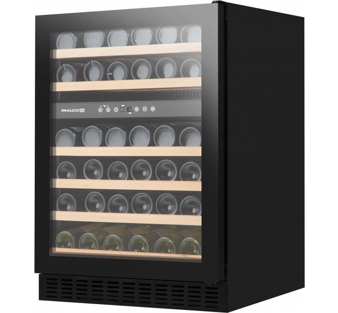 Холодильник Philco для вина, 81.3 х 59.5 х 57, холод.отд.-135л, зон - 2, бут-46, диспл, подсветка, черный