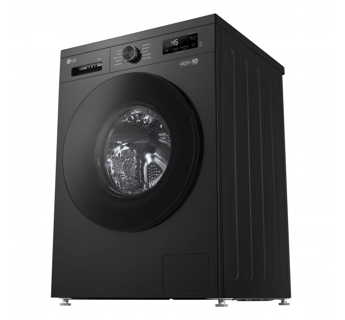 Стиральная машина LG фронтальная, 9кг, 1200, A+++, 55см, дисплей, пар, инвертор, черный