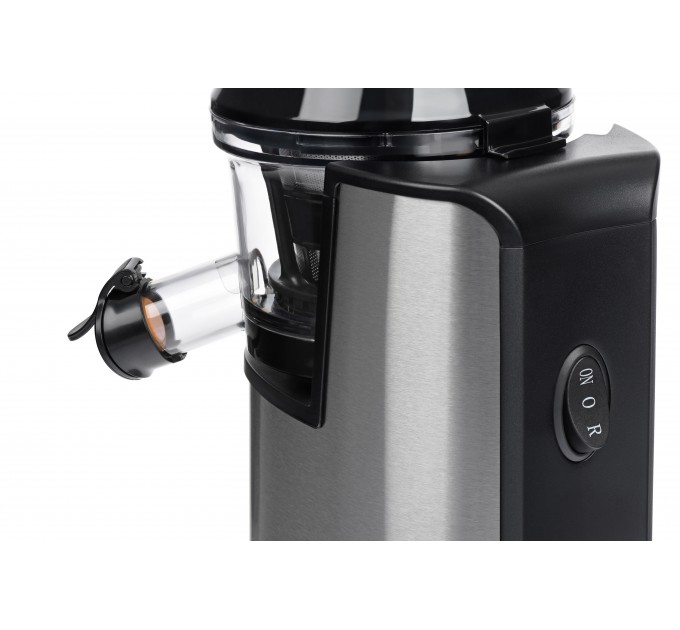 Соковитискач ARDESTO шнековий 200Вт, чаша-0.6л, жмих-0.6л, пластик/метал, сріблясто-чорний