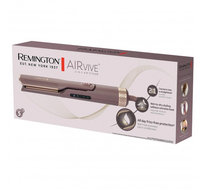 Стайлер Remington AIRvive, 135Вт, темп.режимів-2, 140-190°C, термо килимок, кераміка, рожево- золотий