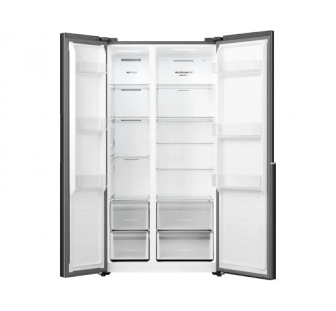 Холодильник SBS Gorenje, 179х62х92см, 2 дв., 345(186)л, А+, NF+, Инв. , Зона св-ти, Внешн.диспл, черный