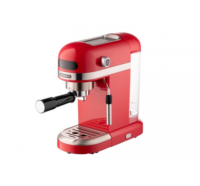 Кавоварка ARDESTO ріжкова 1.4л, мелена, ручний капучинатор, підігрів чашок, червоний