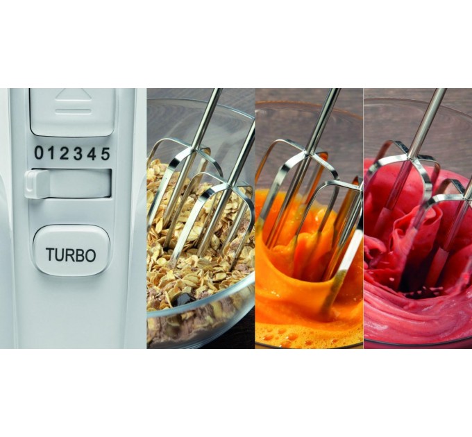 Міксер Gorenje стаціонарний 500Вт, насадки-4, чаша-пластик, 3л, білий