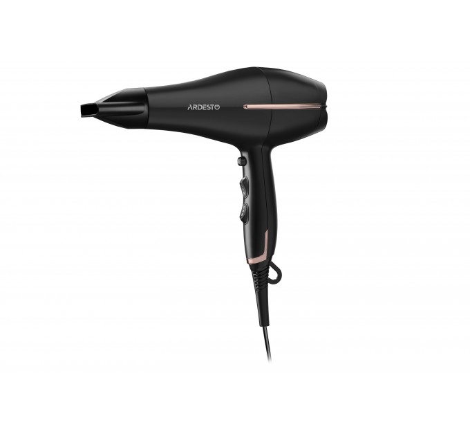 Фен Ardesto HD-Y220PRO, 1850-2200Вт, 2 швидкості, 3 темп.режими, дифузор,чорний+золото