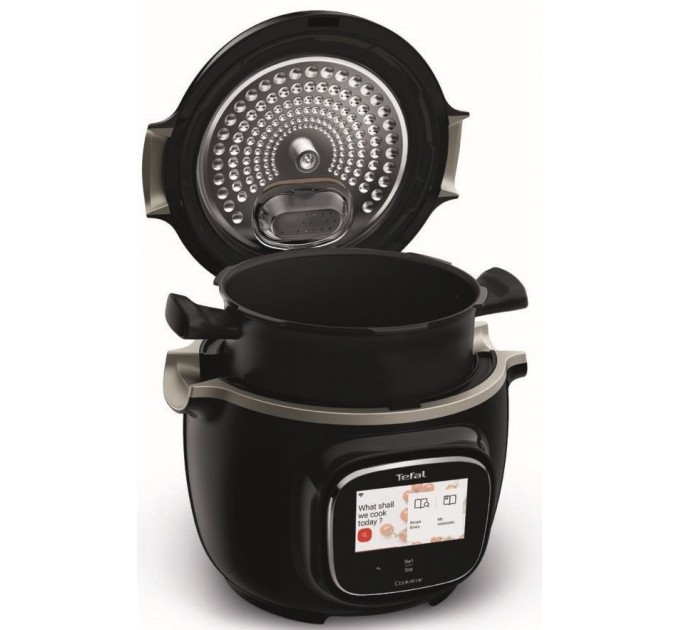 Мультиварка-скороварка Tefal Cook4me Touch, 1600Вт, чаша-6л, сенсорне керув., 13 програм, метал/пластик, чорний