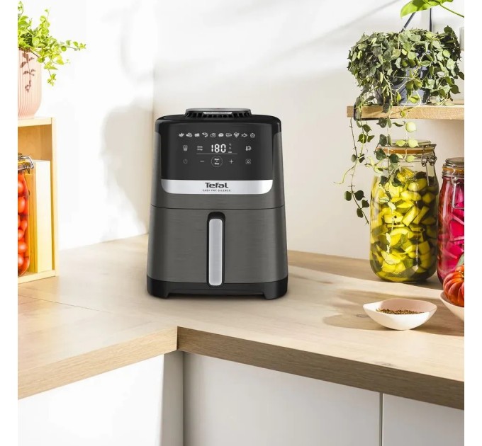 Мультипіч Tefal Easy Fry Silence, 1670Вт, чаша-5л, сенсорне керув., 10 програм, пластик, темно сірий-чорний