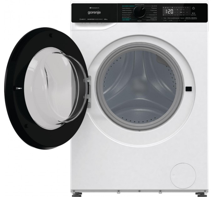 Прально-сушильна машина Gorenje фронтальна, 8(5)кг, 1400, A+, 51см, дисплей, інвертор, Wi-Fi, білий