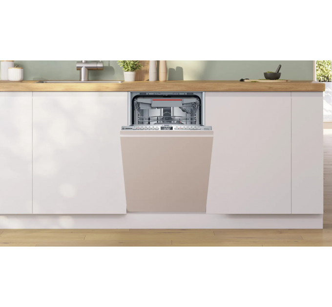 Посудомийна машина Bosch вбудована, 10компл., A+, 45см, дисплей, 3й кошик, білий
