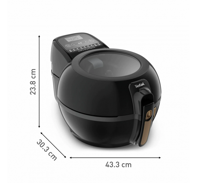 Мультипечь Tefal ActiFry & Grill Genius, 1500Вт, чаша-4л, сенсорне управл., пластик, подкл. к смартфону, черно-золотой