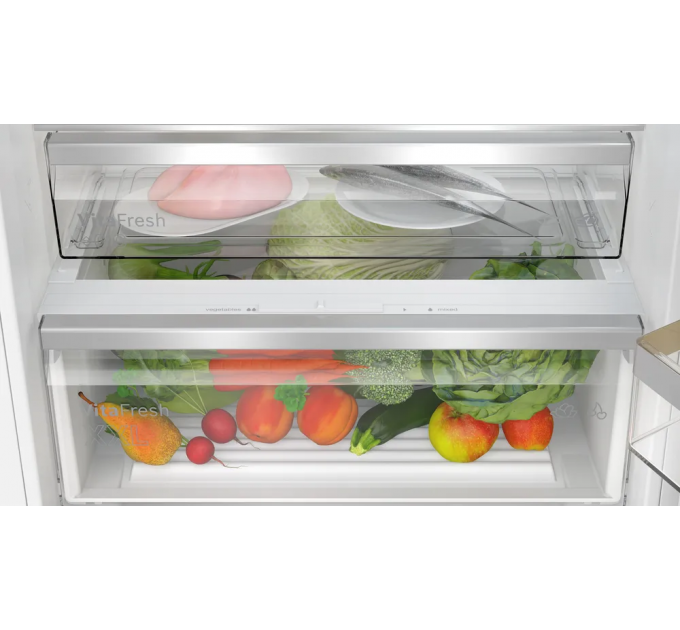 Холодильник Bosch встраиваемый с нижн. мороз., 194х71х55, xолод.отд.-284л, мороз.отд.-98л, 2дв., NF, белый