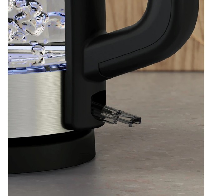 Электрочайник Electrolux 1.7л, Strix, стекло, серебристо-черный