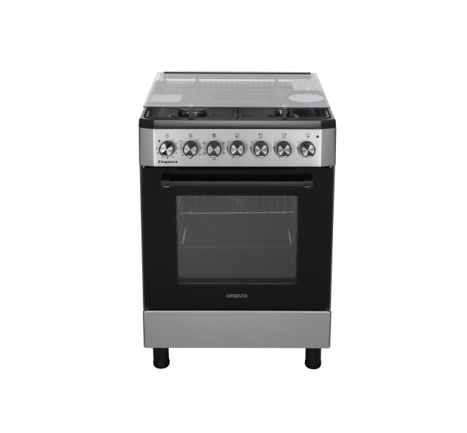Плита ARDESTO комби Elegance, 66л, 60x60см, конвекция, чугун, подсветка, форсунки LPG (подключение газового баллона), серый