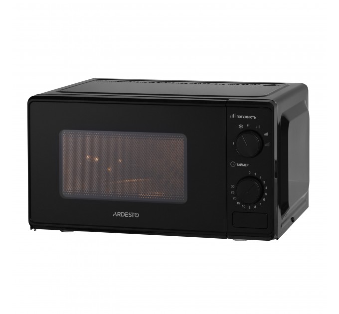Мікрохвильова піч ARDESTO, 20л, мех.управл., 700Вт, відкр.кнопкою, чорний