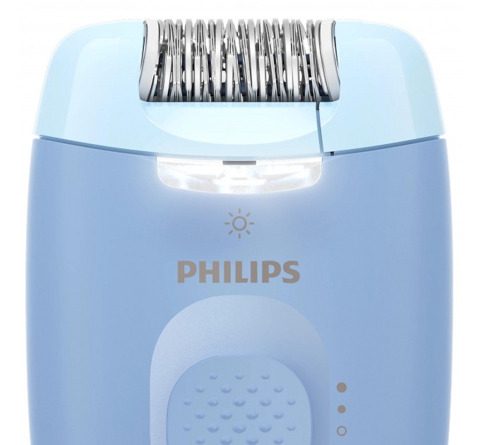Эпилятор Philips Series 2000 дисковый, от сети, сух., с подсветкой, насадок-2, голубой