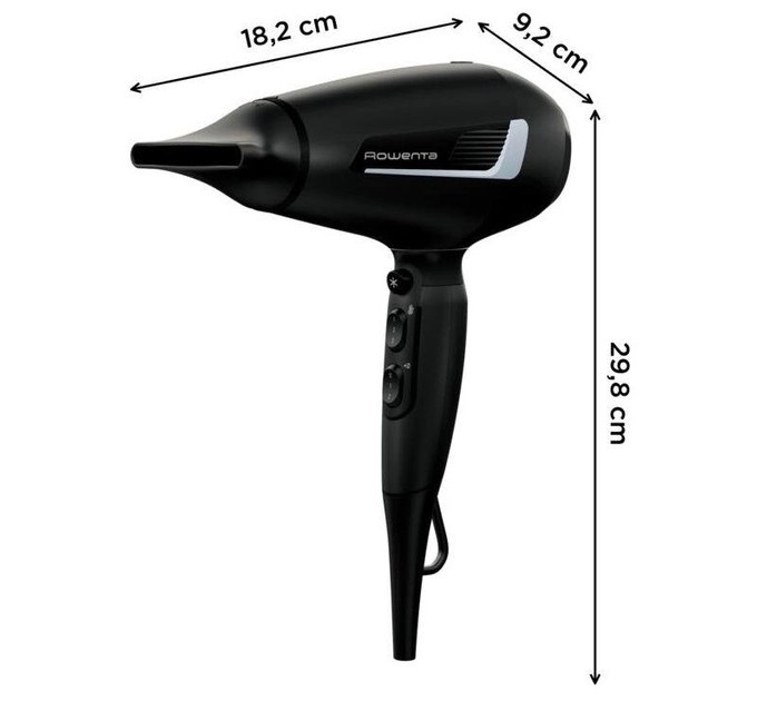 Фен Rowenta Pro Expert, 2100Вт, 3 режими, дифузор, іоніз-я, хол. обдув, чорний