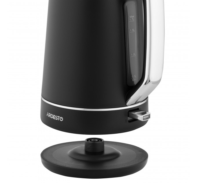 Електрочайник ARDESTO Timeless Elegance, 1.7л, Otter, пластик, чорний матовий