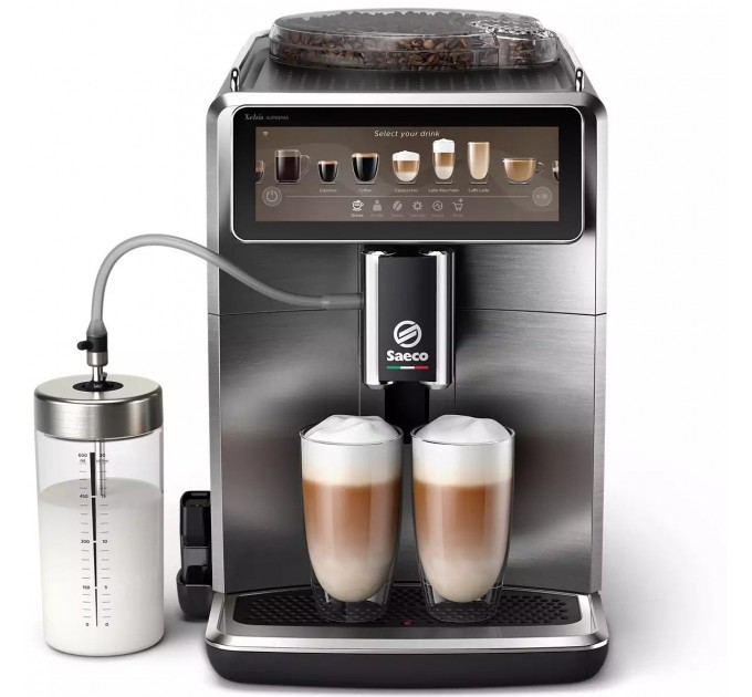 Кавомашина Saeco Xelsis Deluxe 1.7л, зерно + мелена, автомат.капучинатор, авторецептів - 22, сріблястий