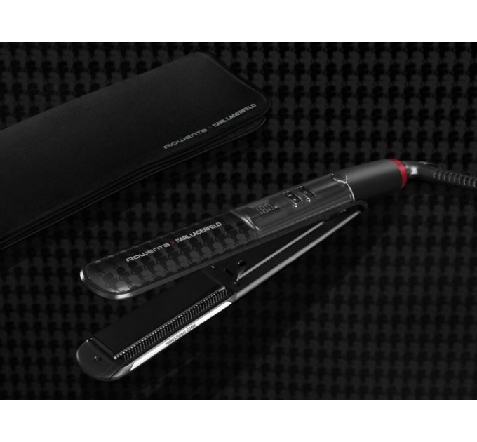 Випрямитель Rowenta x Karl Lagerfeld K/Pro Stylist Straightener, темп.режимов-8, 140-210С, дисплей, иониз., керам., черн.