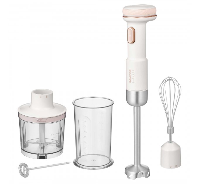Блендер погружной Sencor Pulse, 180Вт, 4в1, чаша-700мл, безпроводной, USB-C, белый