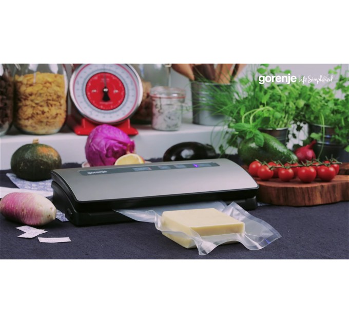 Вакуумный упаковщик GORENJE, электронное управление, 120 Вт., ф-ция запаивания и вакуумиров