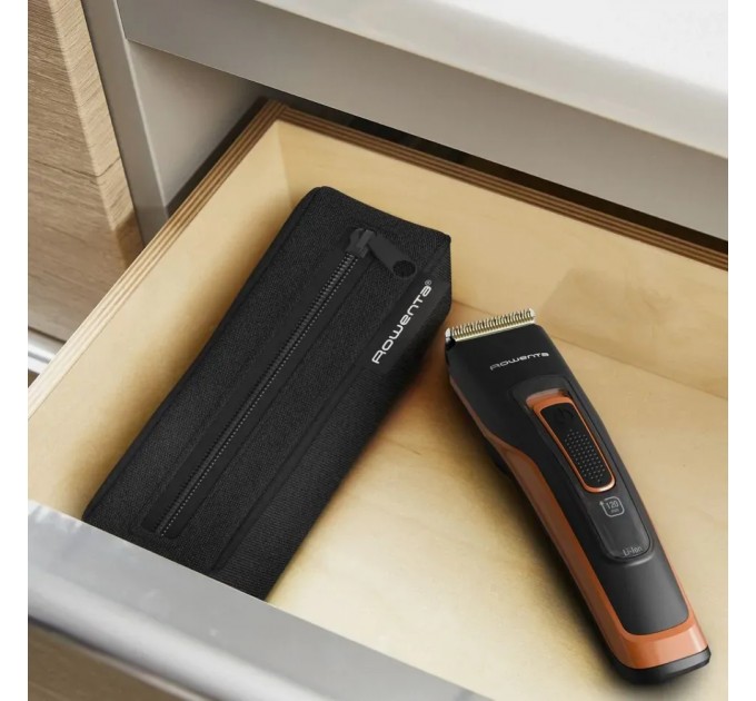 Машинка для стрижки Rowenta Sport Collection, акум., роторный мотор, насадок-2, кейс, сталь, черно-оранжевый